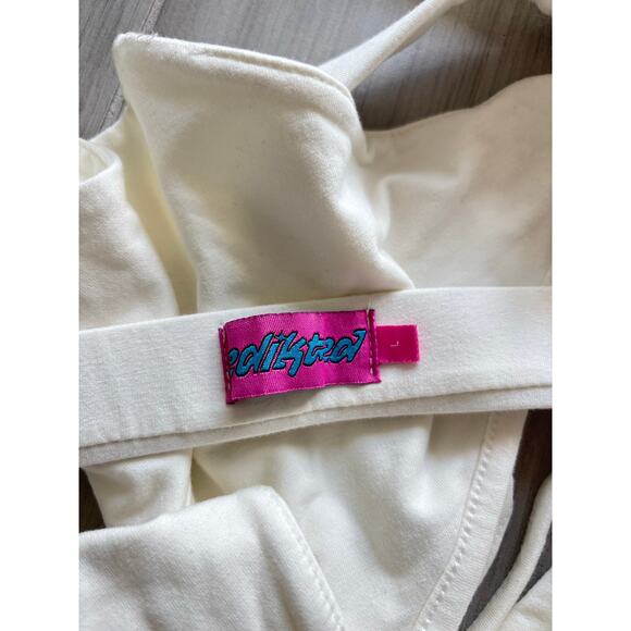 EDIKTED CADY TIE FRONT CUT OUT TOP NWOT SIZE LARGE OFF-WHITE - Picture 5 of 5